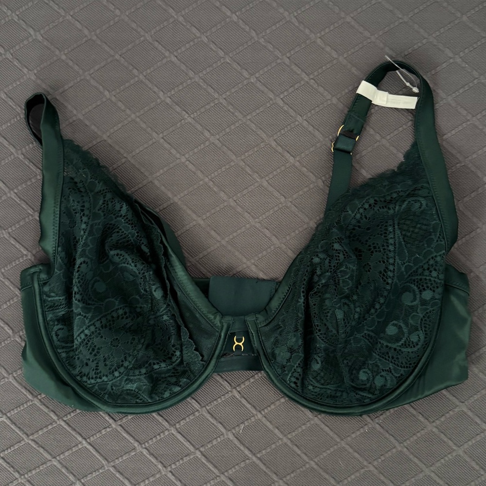 Aerie Women’s Elegant Green Lace Bra, Women’s 38DD